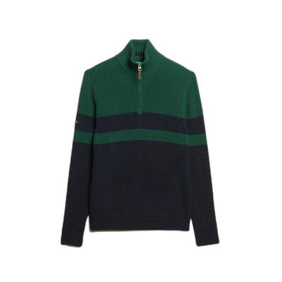 Gestreepte oversized katoenen trui met rits voor dames superdry classic
