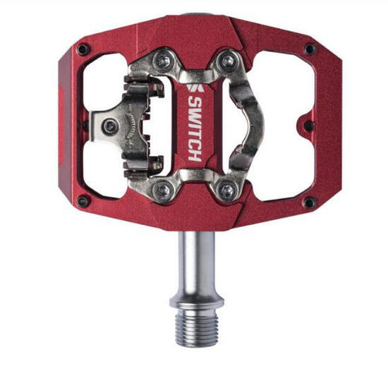 MTB-fiets pedaal SWITCH CRANK FLIP, rood
