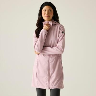 Carisbrooke Damen-Softshelljacke, wasserabweisend, lang, mit Kapuze