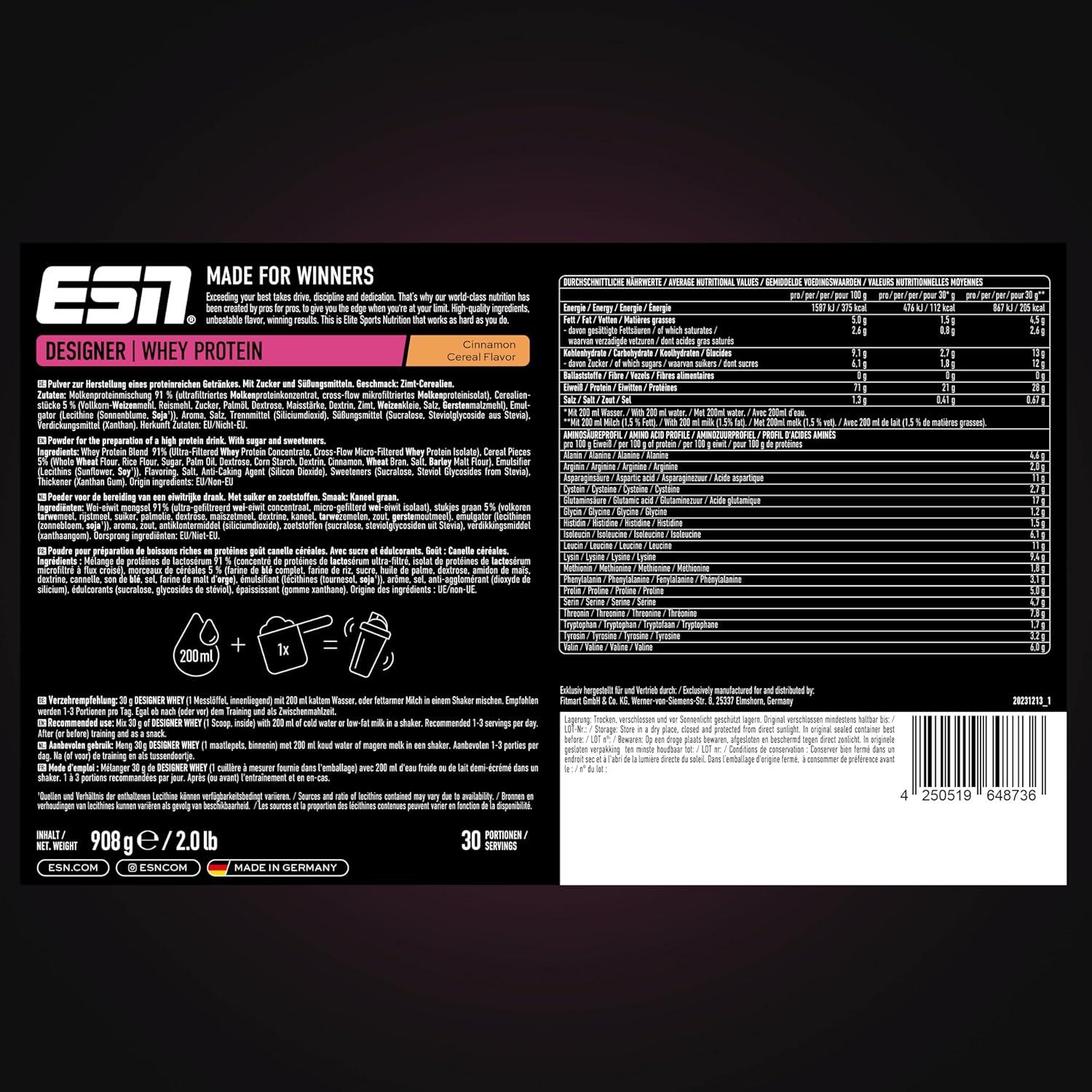 Designer Whey Protein 908g ESN 2/3