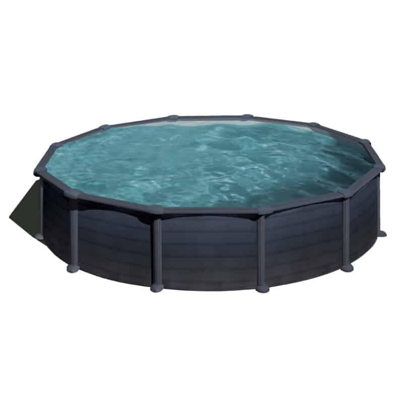 Stahlwandpool in Graphitfarbe Granada 500 x 300 x 132 cm Oval 5/5