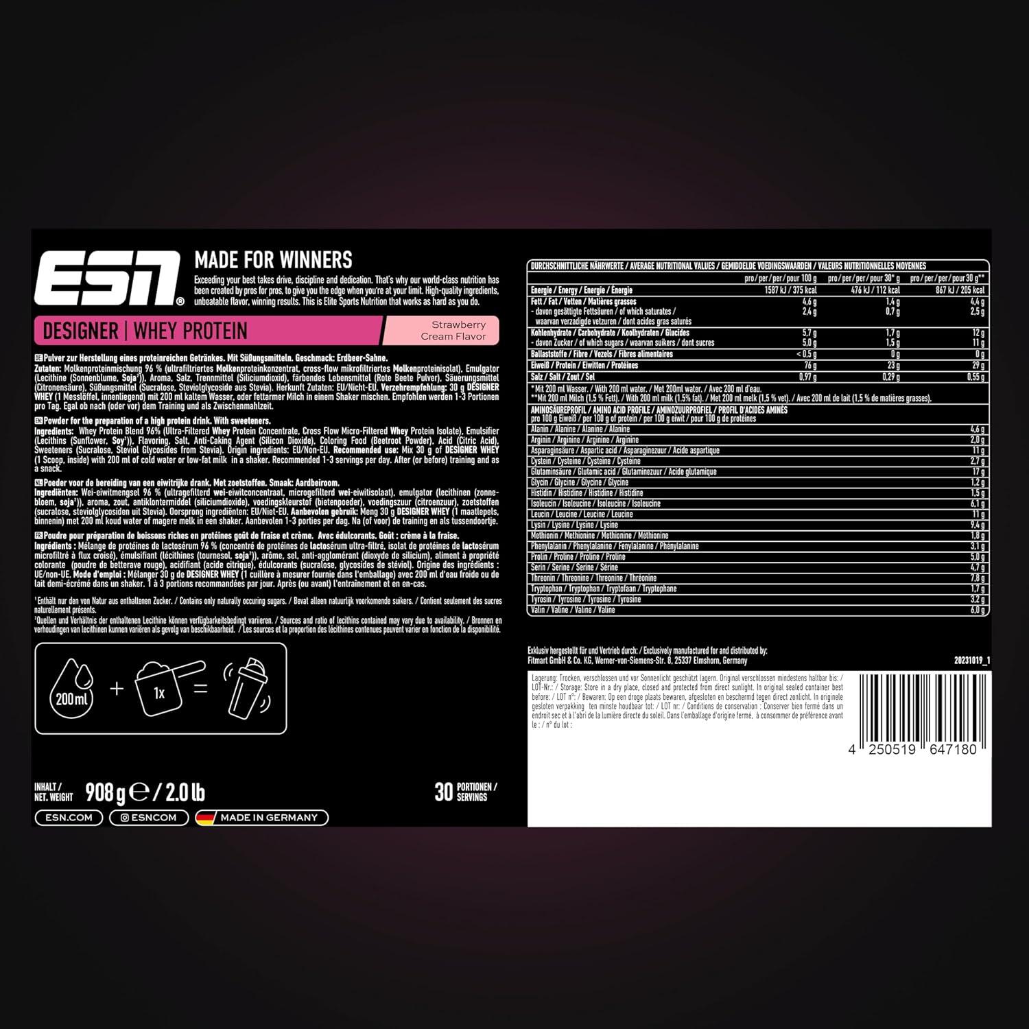 ESN Designer Whey 908g Dose 2/3