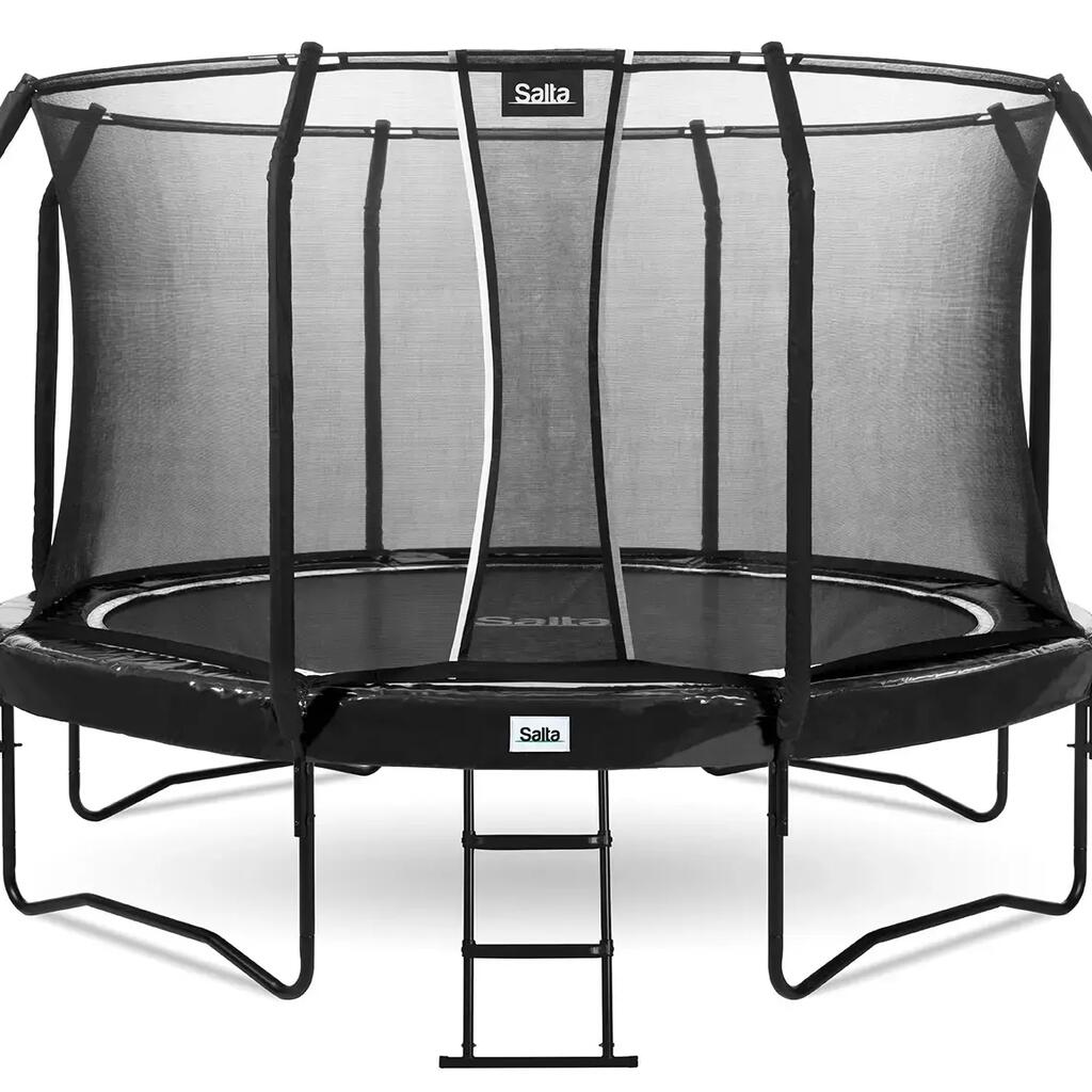 Salta 12ft First Class Edition Round Trampoline with Enclosure - Black