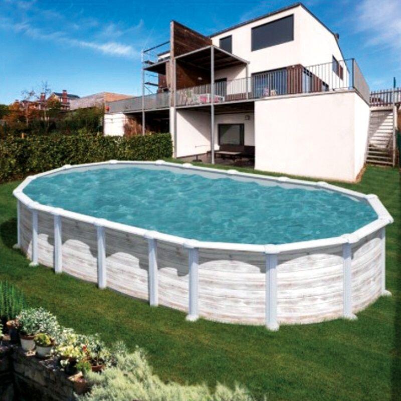 Ovales Stahlbecken Nordische Dekoration Island 610 x 375 x 132 cm 5/7