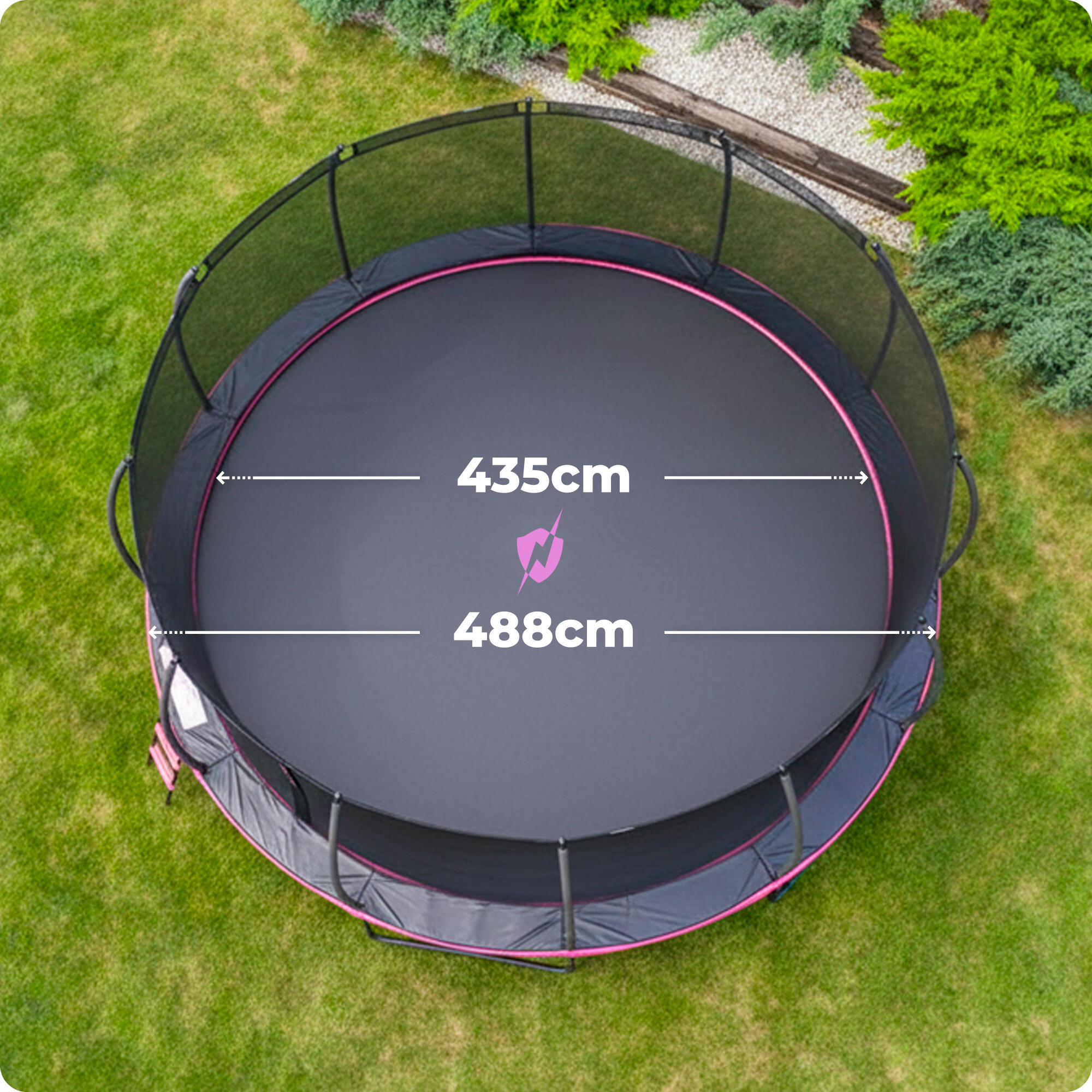 Trampolín de jardín para niños INSIDE ULTRA 16FT 488CM rosa 3/8