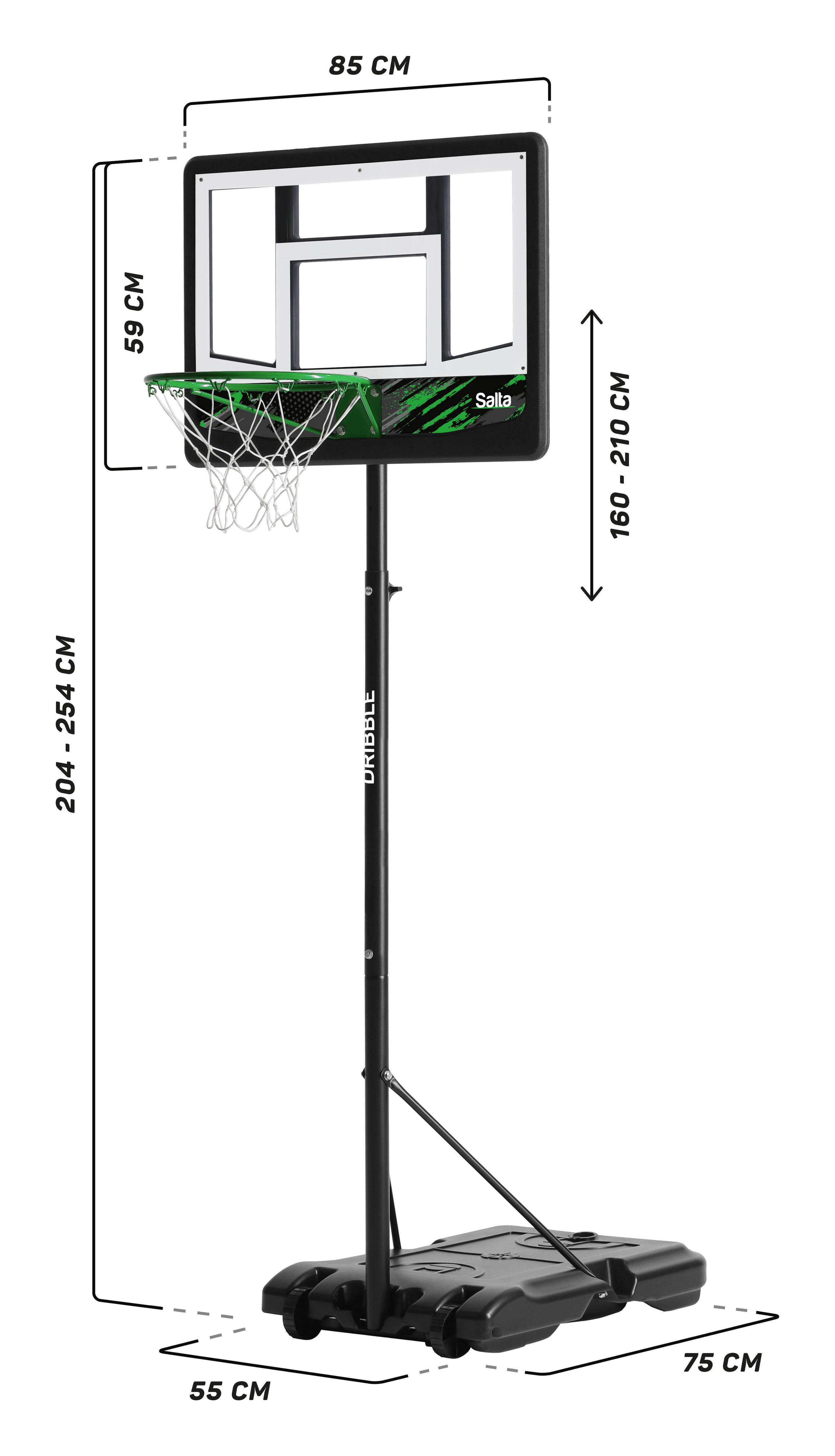 Salta Dribble – Verstelbare basketbalpaal – Verrijdbaar 3/7