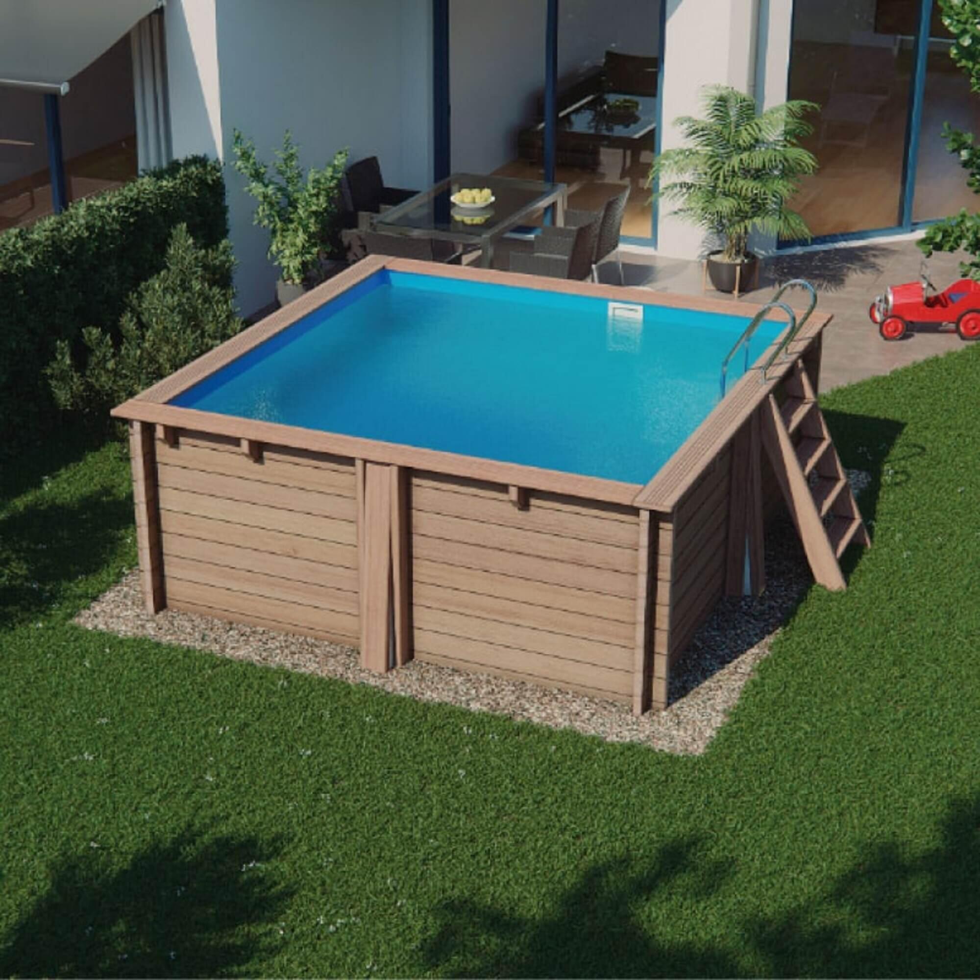 Piscine en bois Sunbay Carra - 305 x 305 x 119 cm carrée 4/7