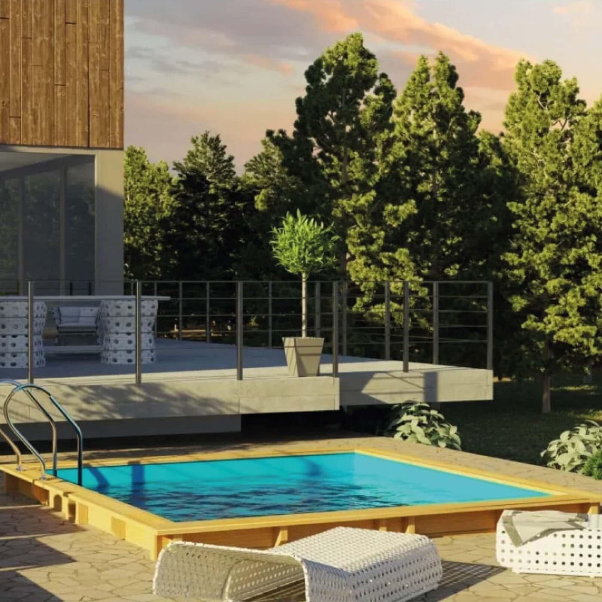 Piscine en bois Sunbay Carra - 305 x 305 x 119 cm carrée 6/7