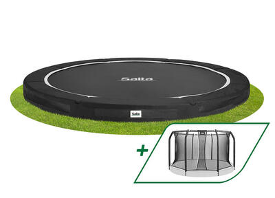 Premium ground - inground trampoline - ø366cm - zwart