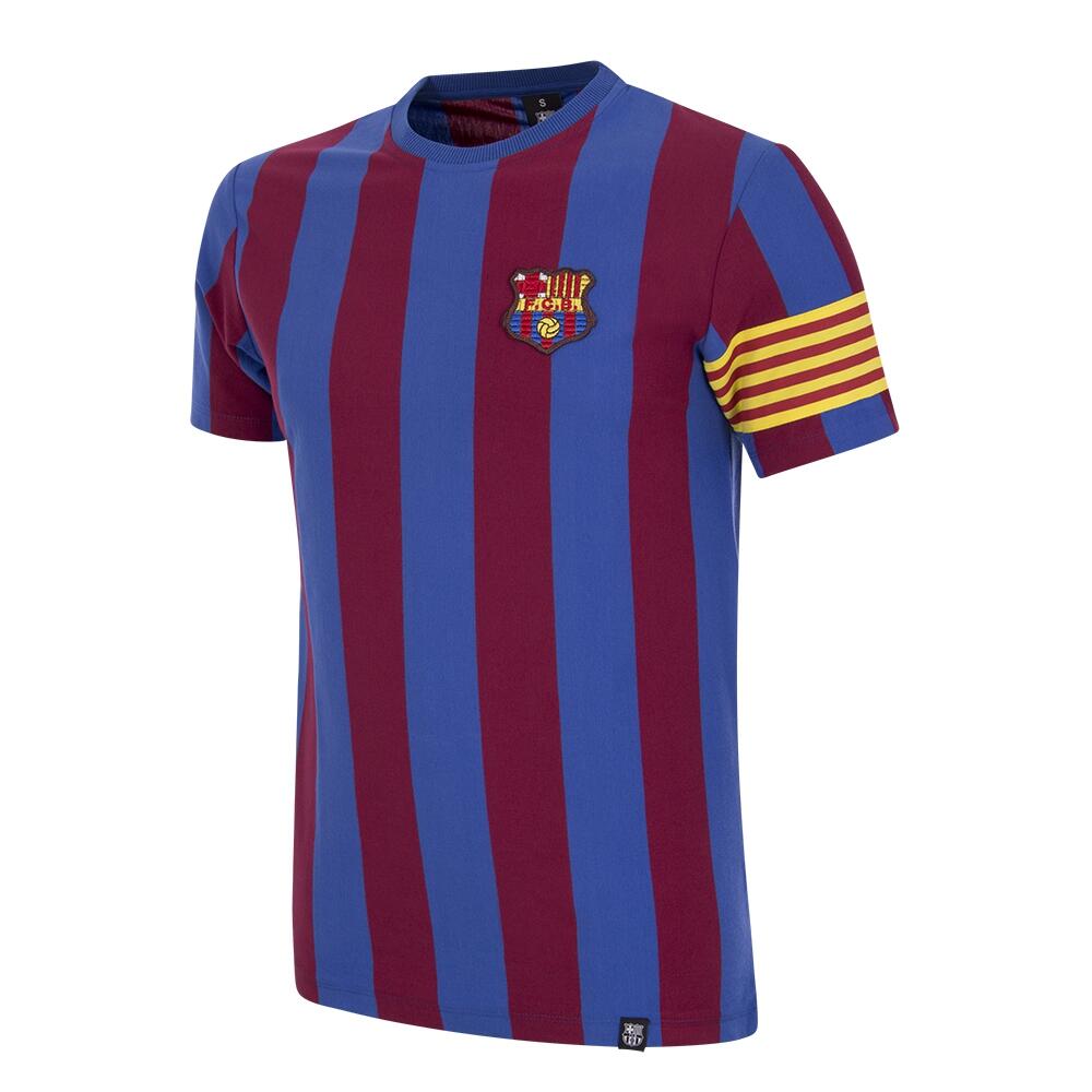 Koszulka retro dla dorosłych - FC Barcelona Kapitan - Niebieski-Czerwony