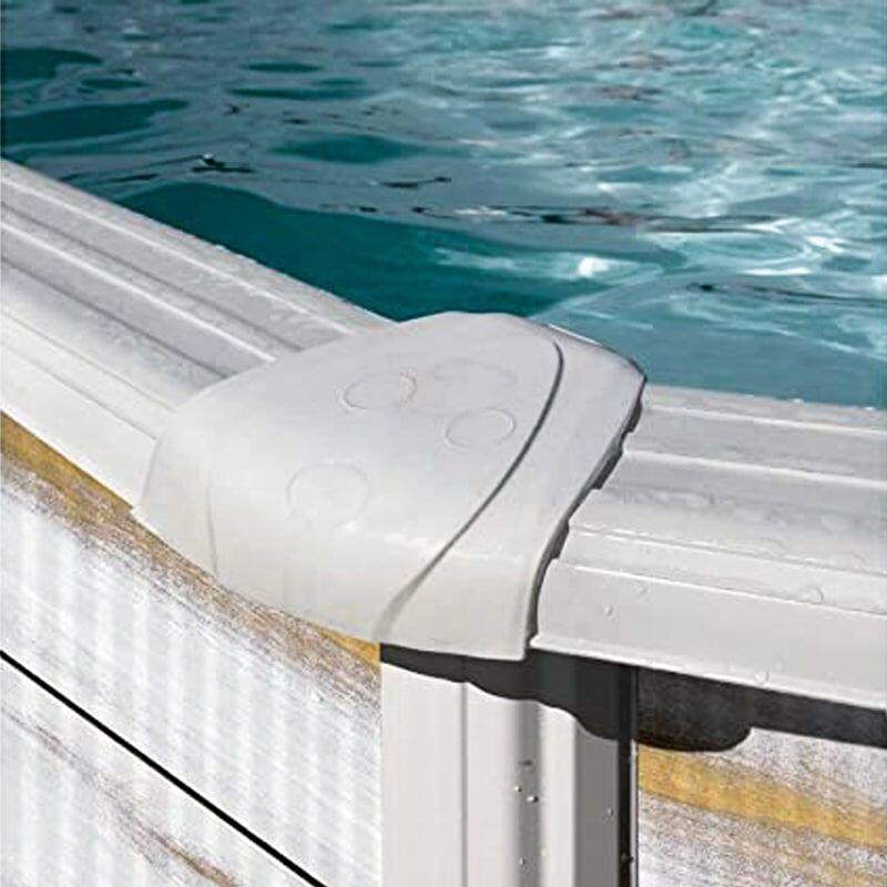 Erhöhtes Schwimmbecken Holzoptik Finlandia Rund 240x120 2/7