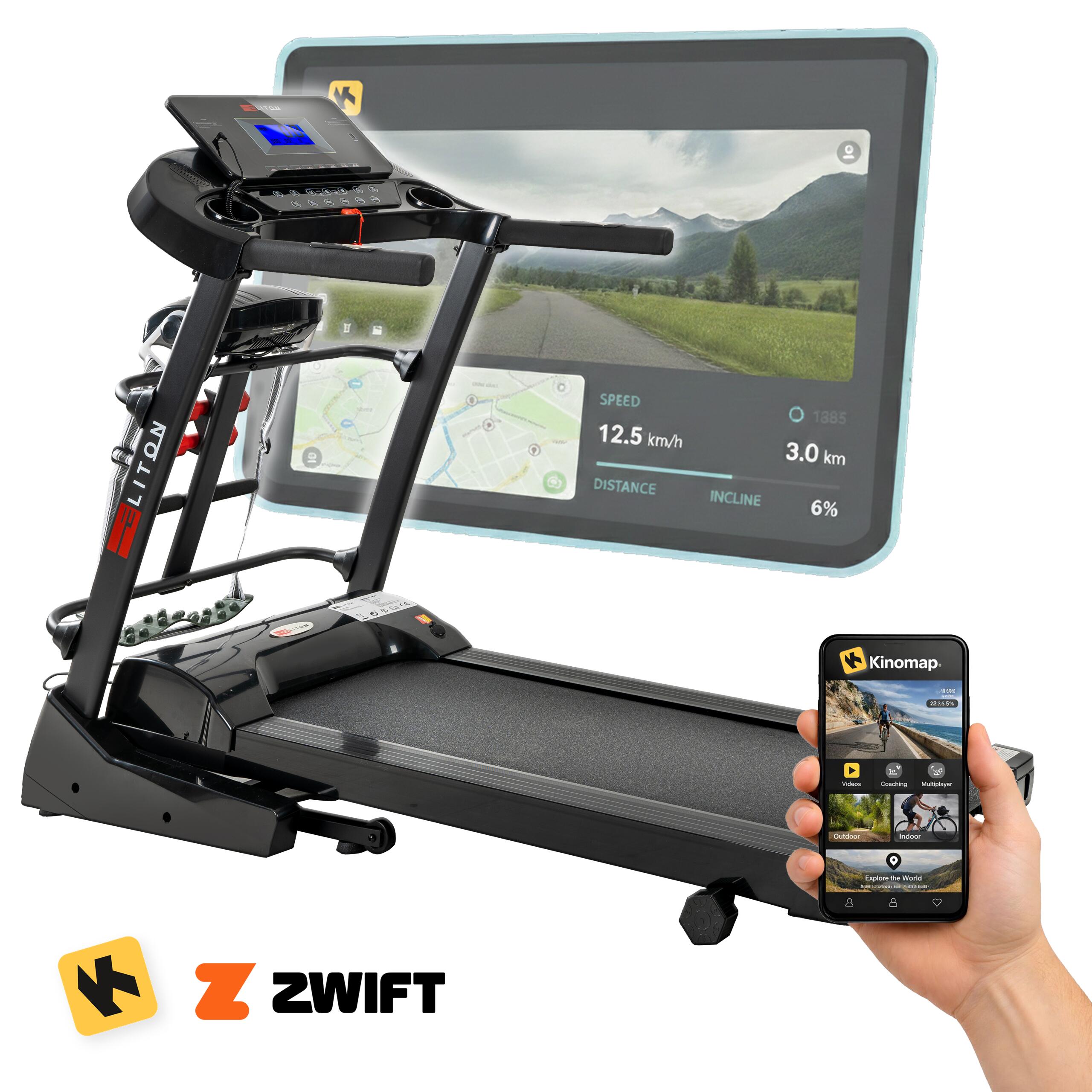 ELITON Elektrický běžecký pás Vigo Midi s masážním přístrojem 14 km/h 140 kg Eliton Cor