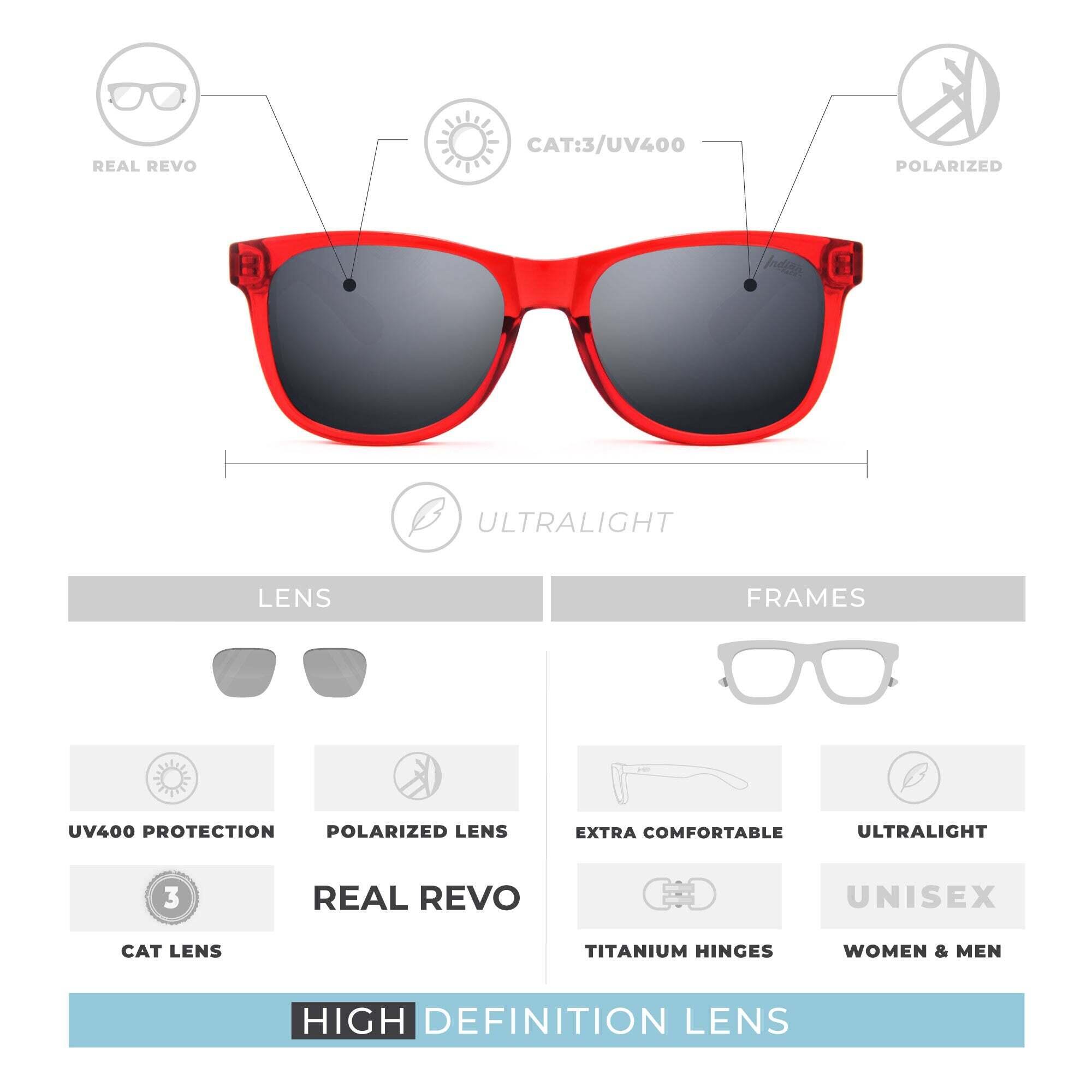 Unisex Outdoor Sunglasses Polarized UV400 Cat.3 Arrecife Rojo 5/6