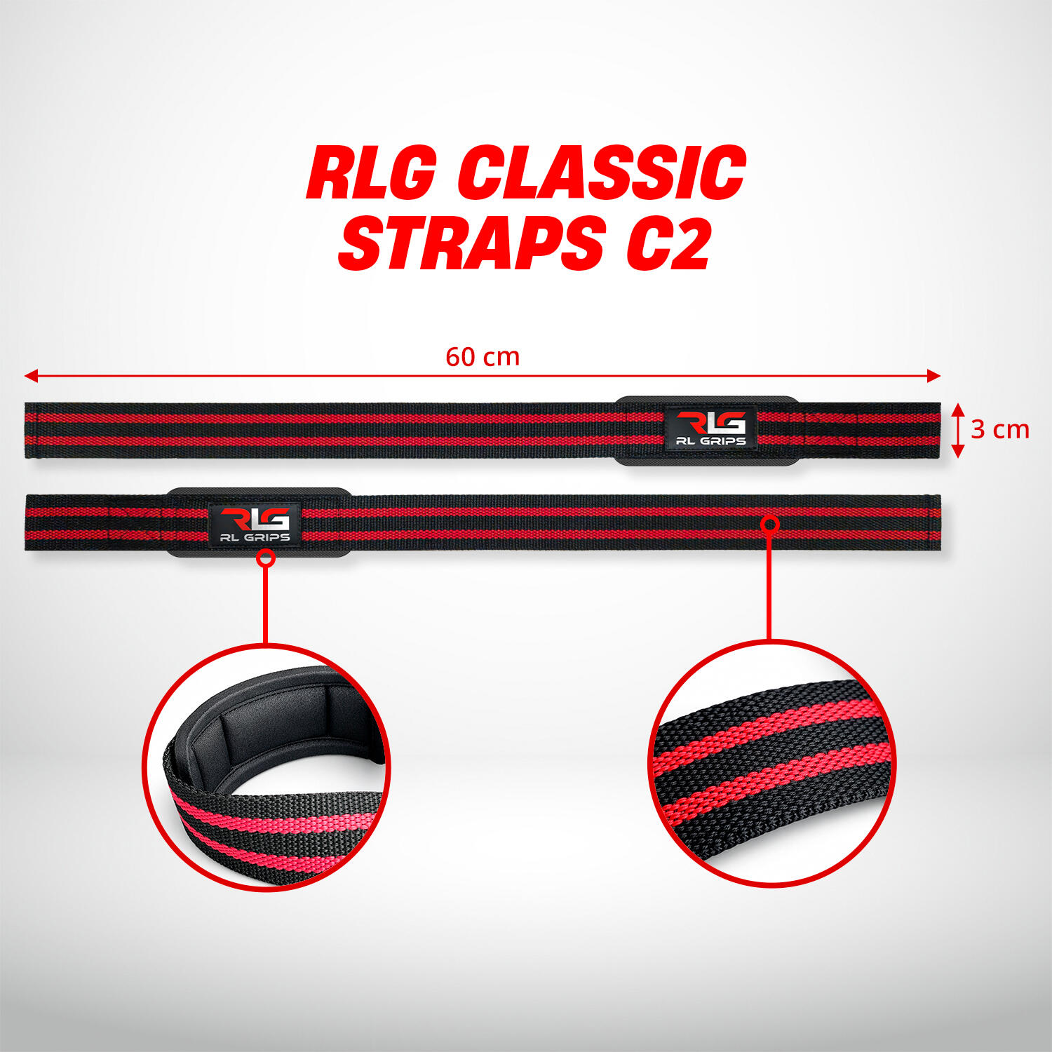 Straps Gym Acolchados para Entrenamiento RL Grips Rojo + Shaker de Regalo 5/7