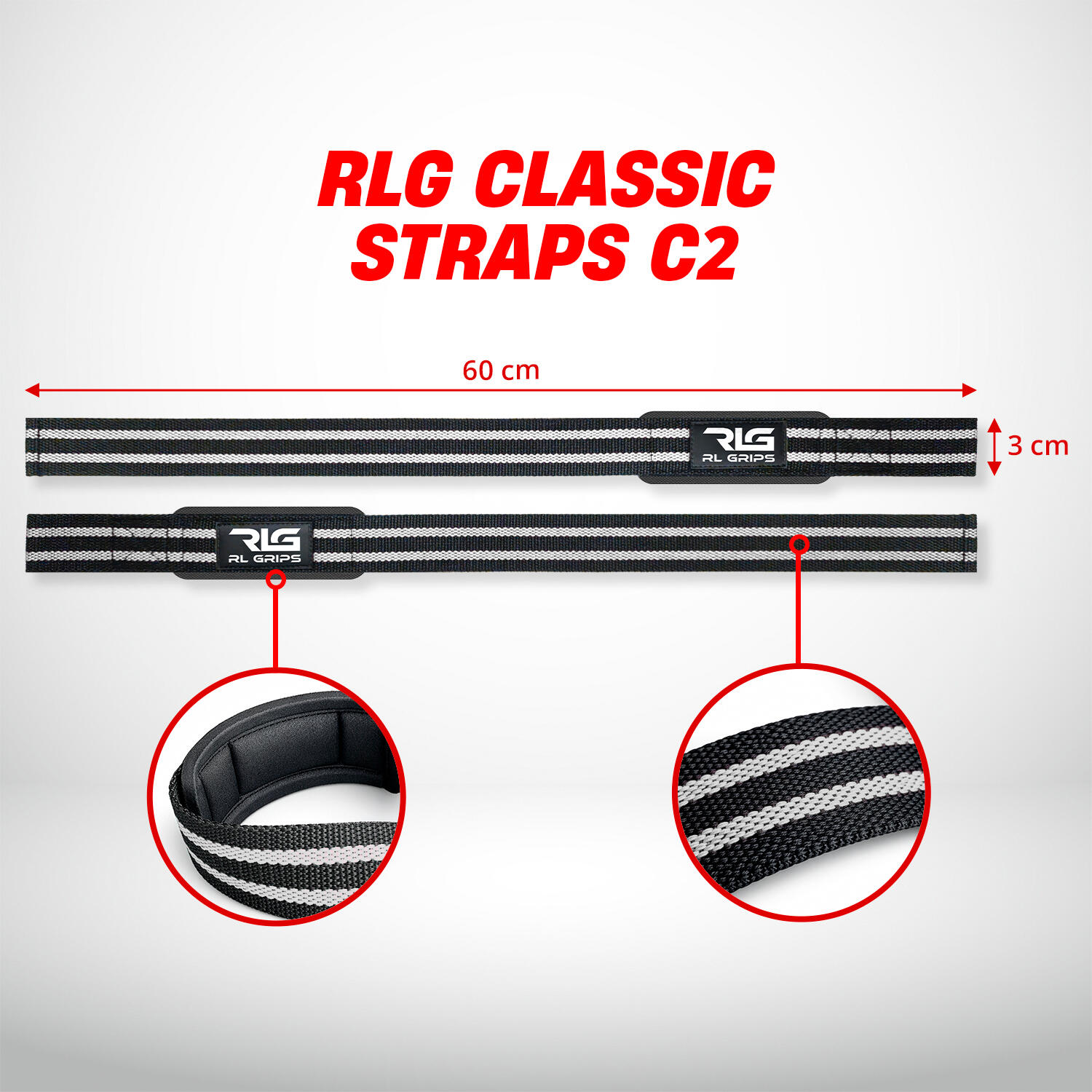 Straps Gym Acolchados para Entrenamiento RL Grips Blanco + Shaker de Regalo 5/7