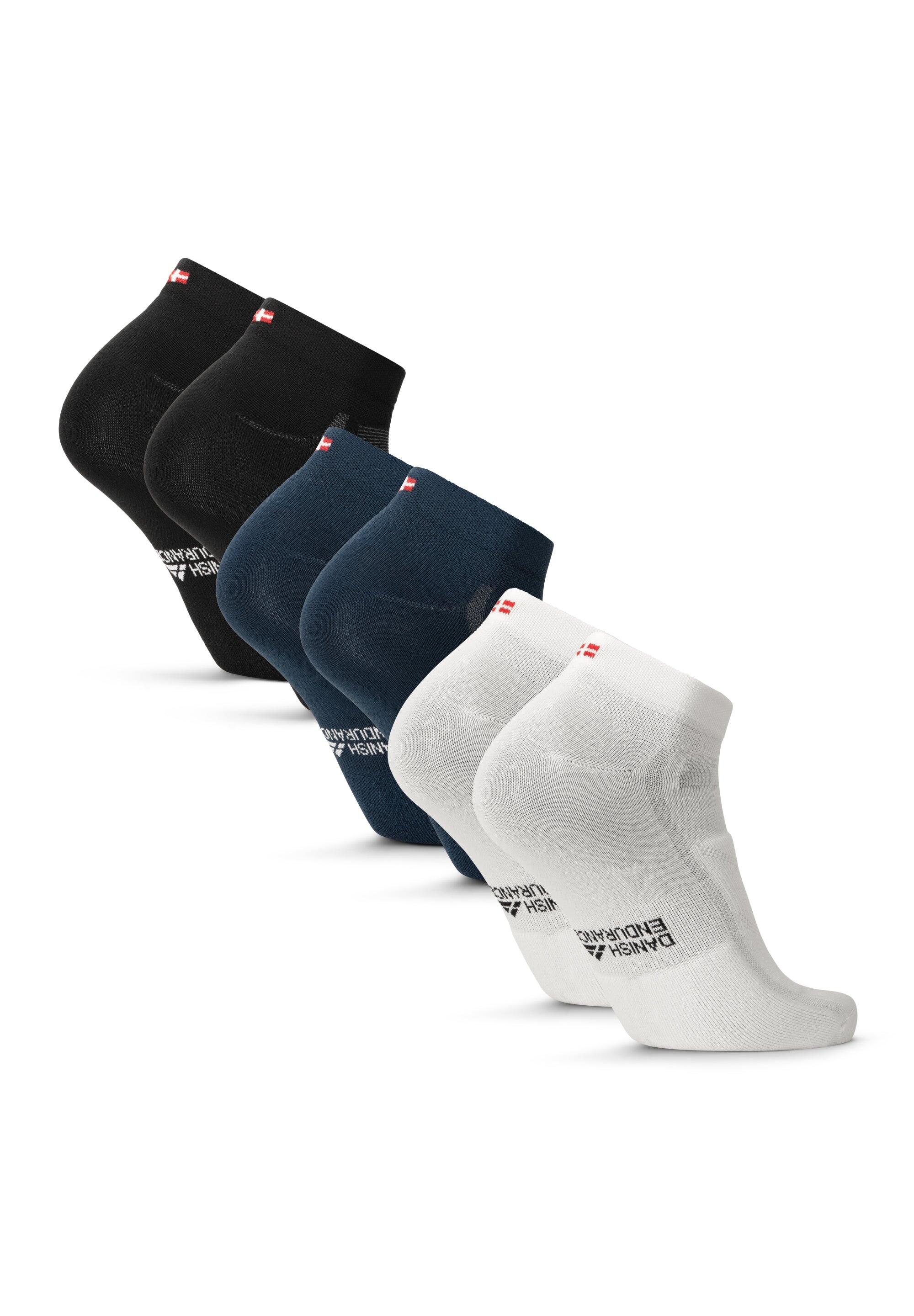Meias de ciclismo estrada corte baixo 3 pares secagem rápida anti-bolhas 2/5