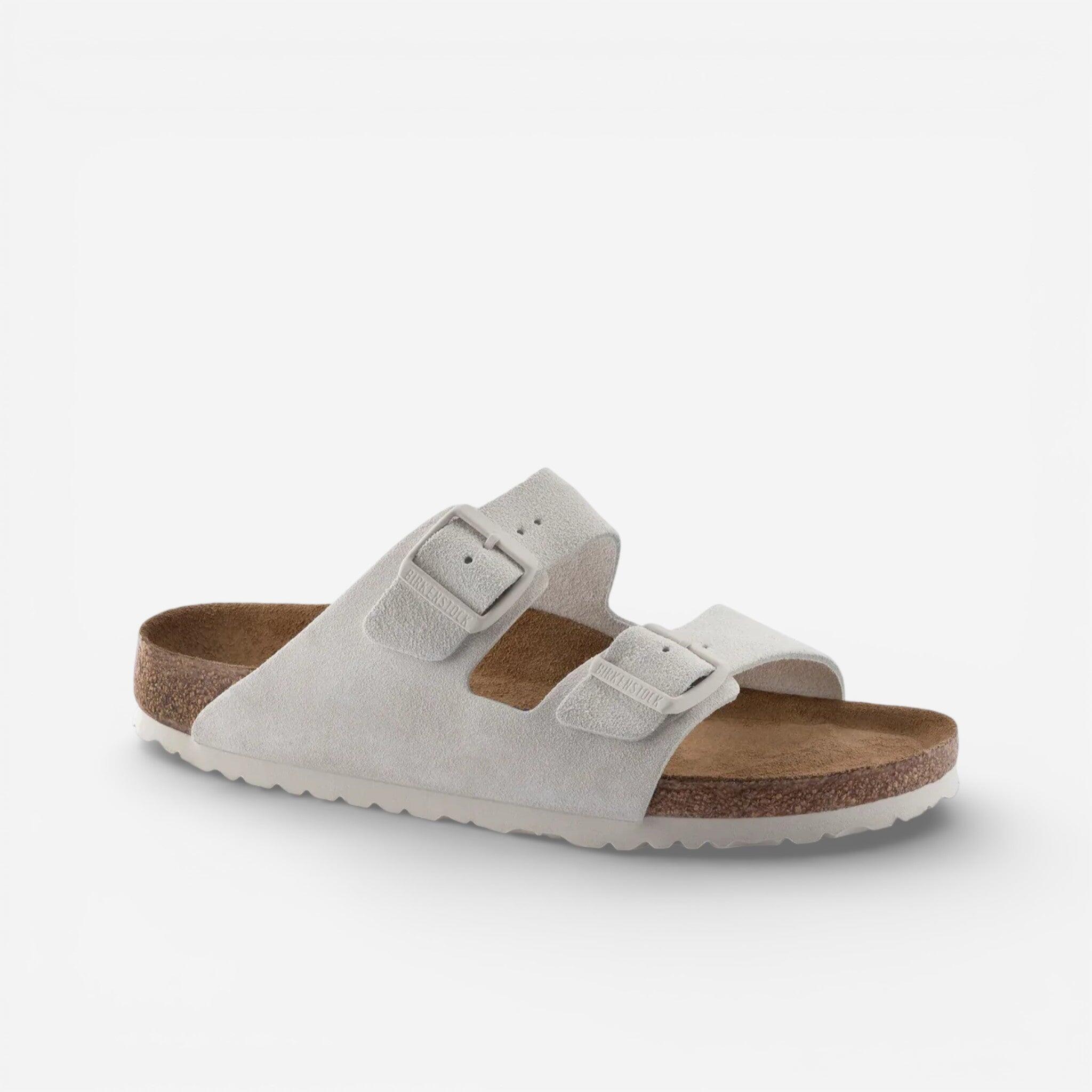 Birkenstock Arizona Soft Footbed Suede Antique White 2/3