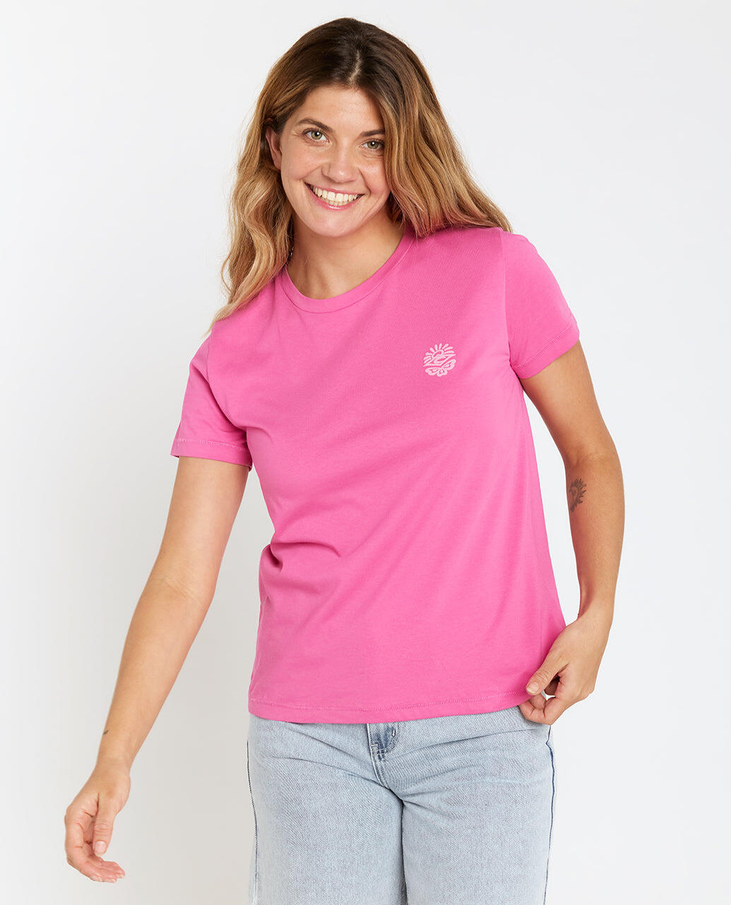 Rip Curl Re-Entry Crew Tee - Hot Pink 4/7