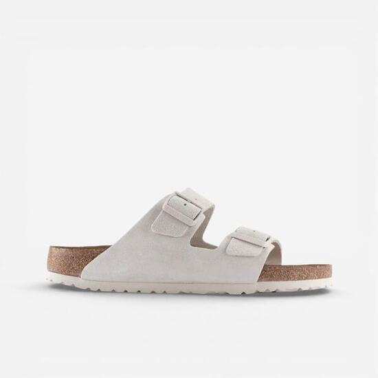 Birkenstock Arizona Soft Footbed Suede Antique White