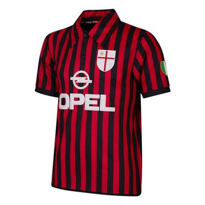 Retro voetbalshirt - heren - ac milan 2000 centenario - zwart - rood