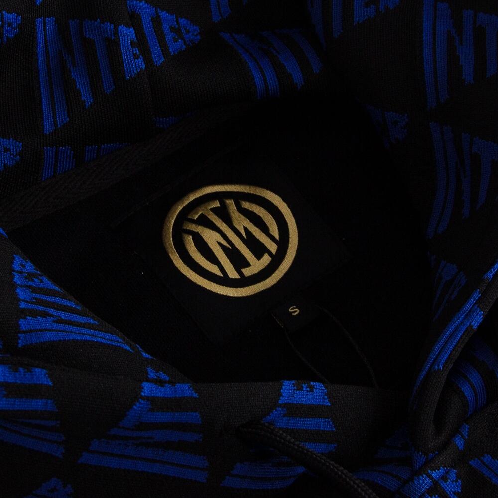 Felpa con cappuccio - Uomo - Inter Milan All Over - Nera/Blu 5/7