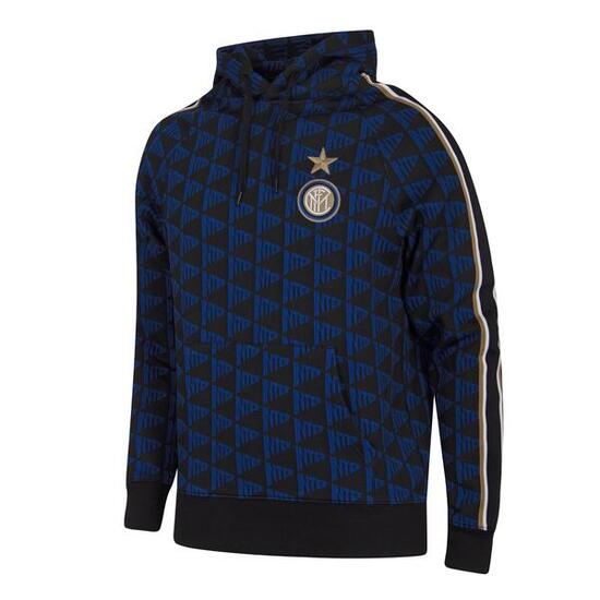 Felpa con cappuccio - Uomo - Inter Milan All Over - Nera/Blu