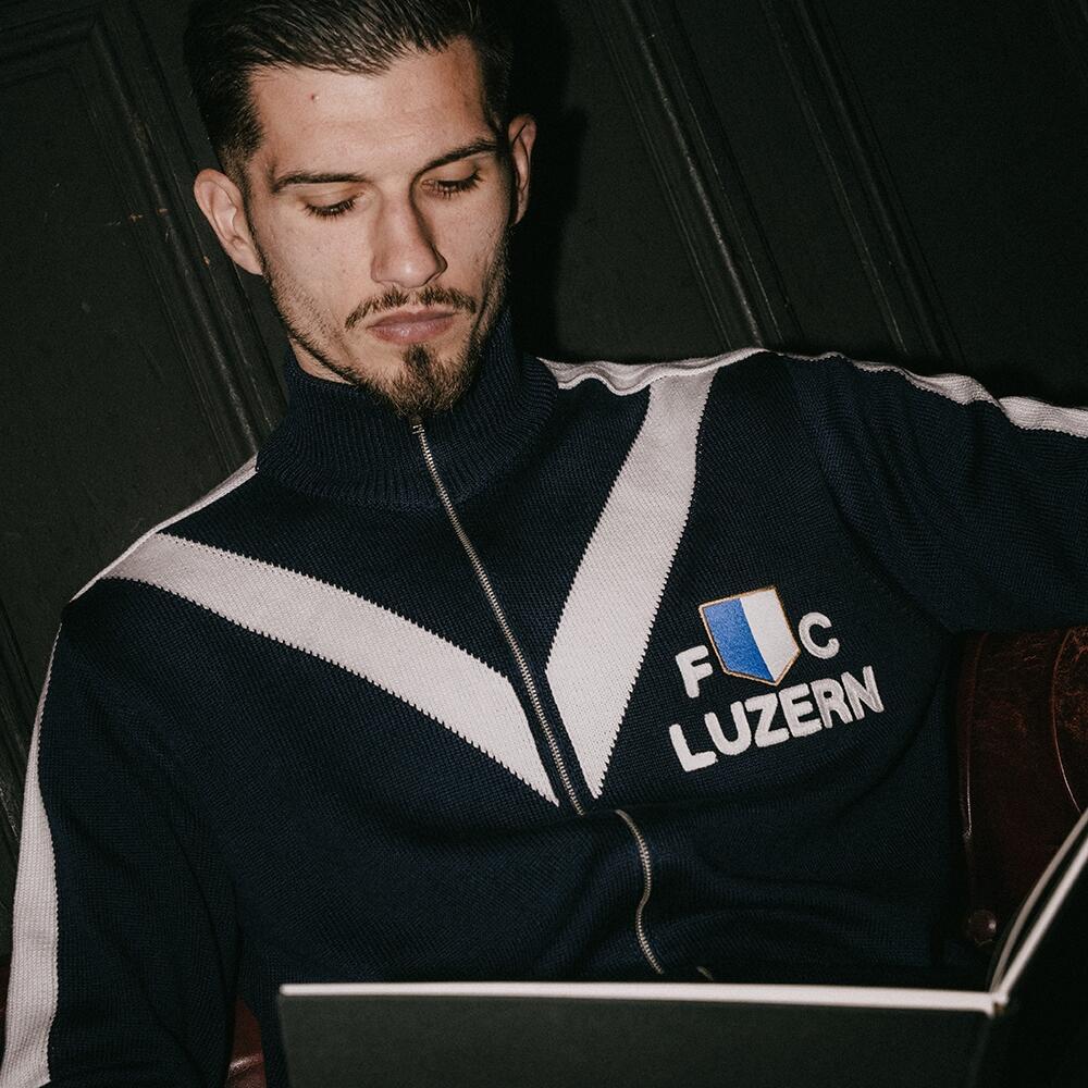 Herren - Retro Fußballjacke - FC Luzern 1959/60 - Marine 2/6