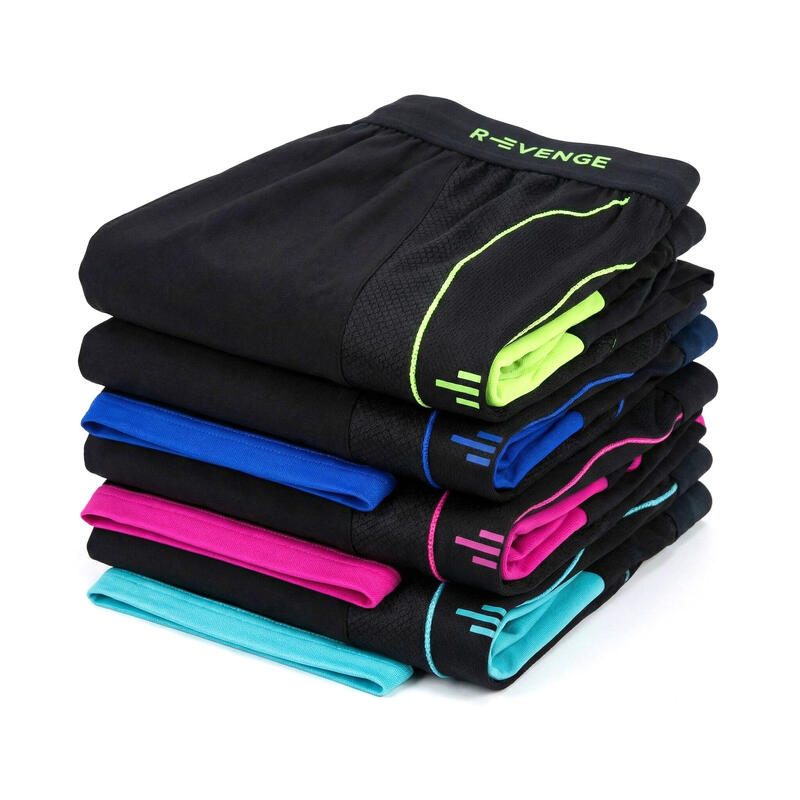 Pantaloni scurți bărbați cu șosetă, negru/albastru, pentru sală