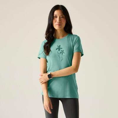 Dames fingal stretch t-shirt met korte mouwen en grafische print