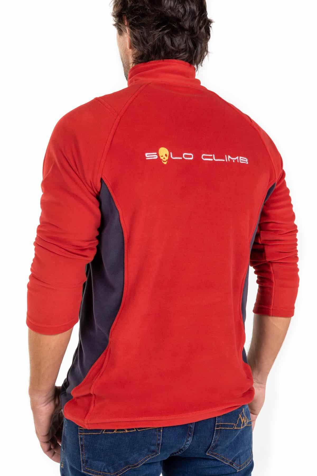 Forro Polar Elástico de Montaña y Trekking Dune Hombre Rojo-Gris 4/6