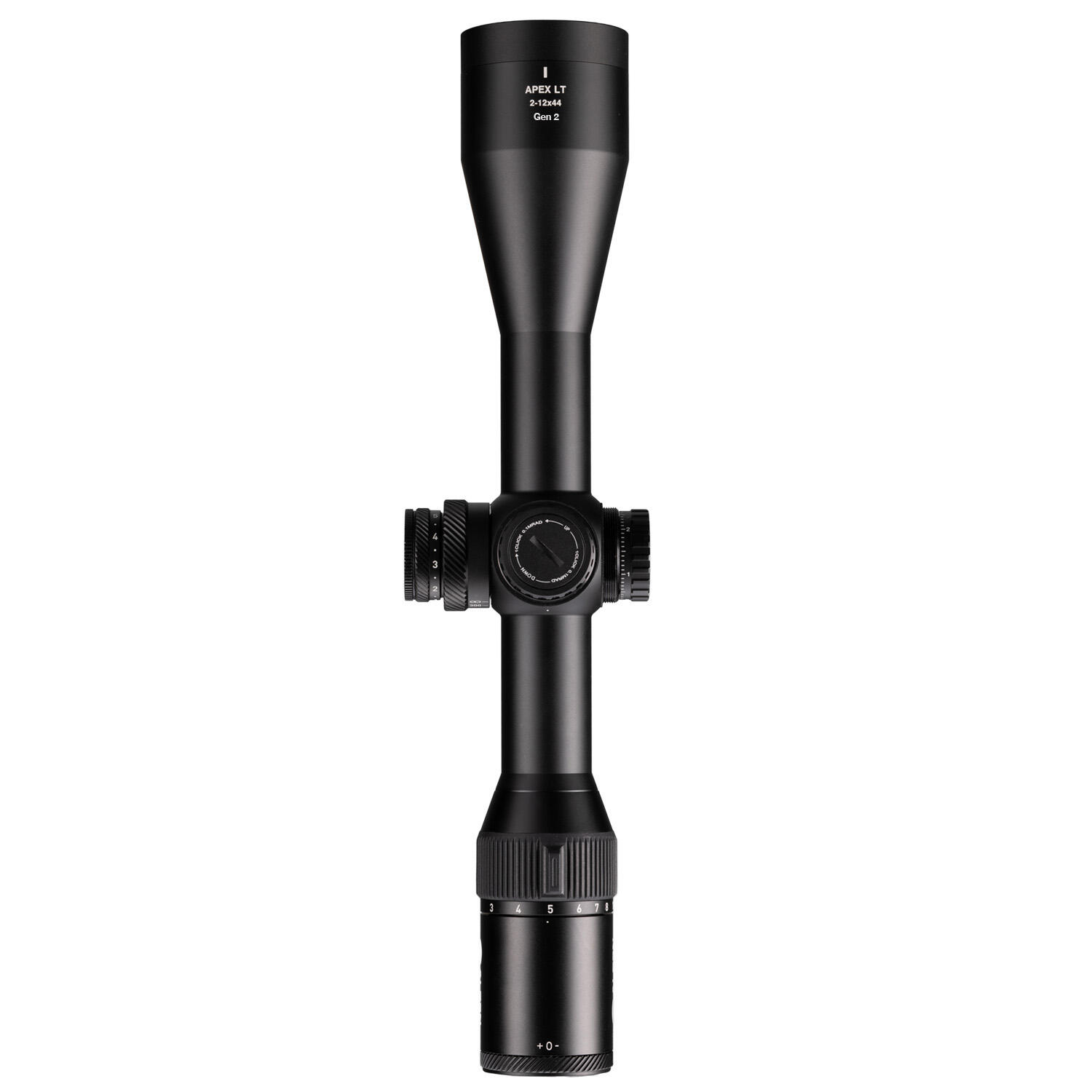 Mira de caça ALPEN de alta qualidade LT 2–12x44 Gen. 2 com retículo iluminado 5/7