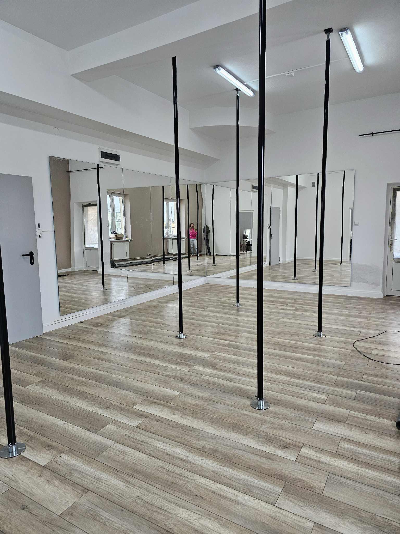 Barre de pole dance pliable, chromée, diamètre 45 mm, hauteur 207–266 cm 7/8