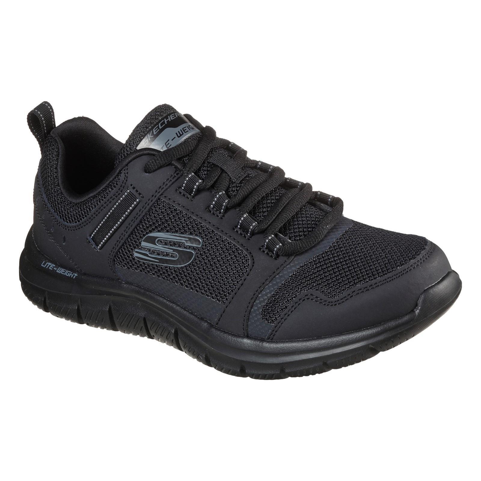 Skechers Mens Track Knockhill Action Leather Trainers