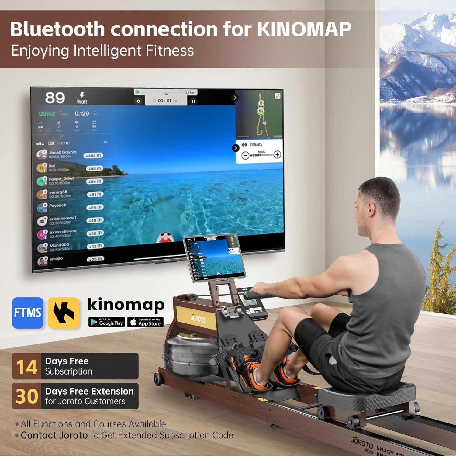 Opvouwbare waterroeimachine MR380C, belasting 158kg, LCD + KINOMAP 3/7