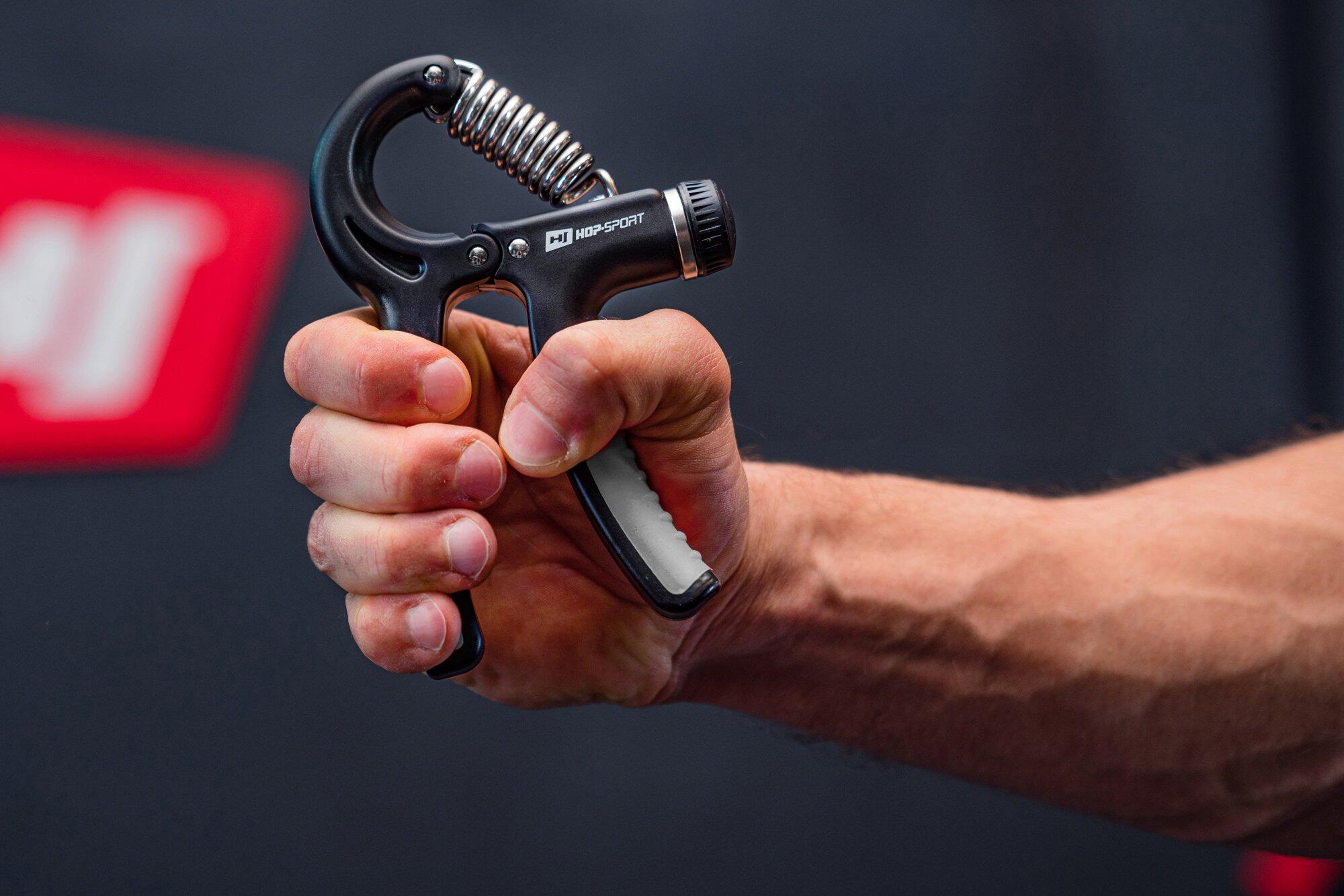 HOP-SPORT Pince à main réglable 5-60 kg, Handgrip de musculation noir-gris 5/7