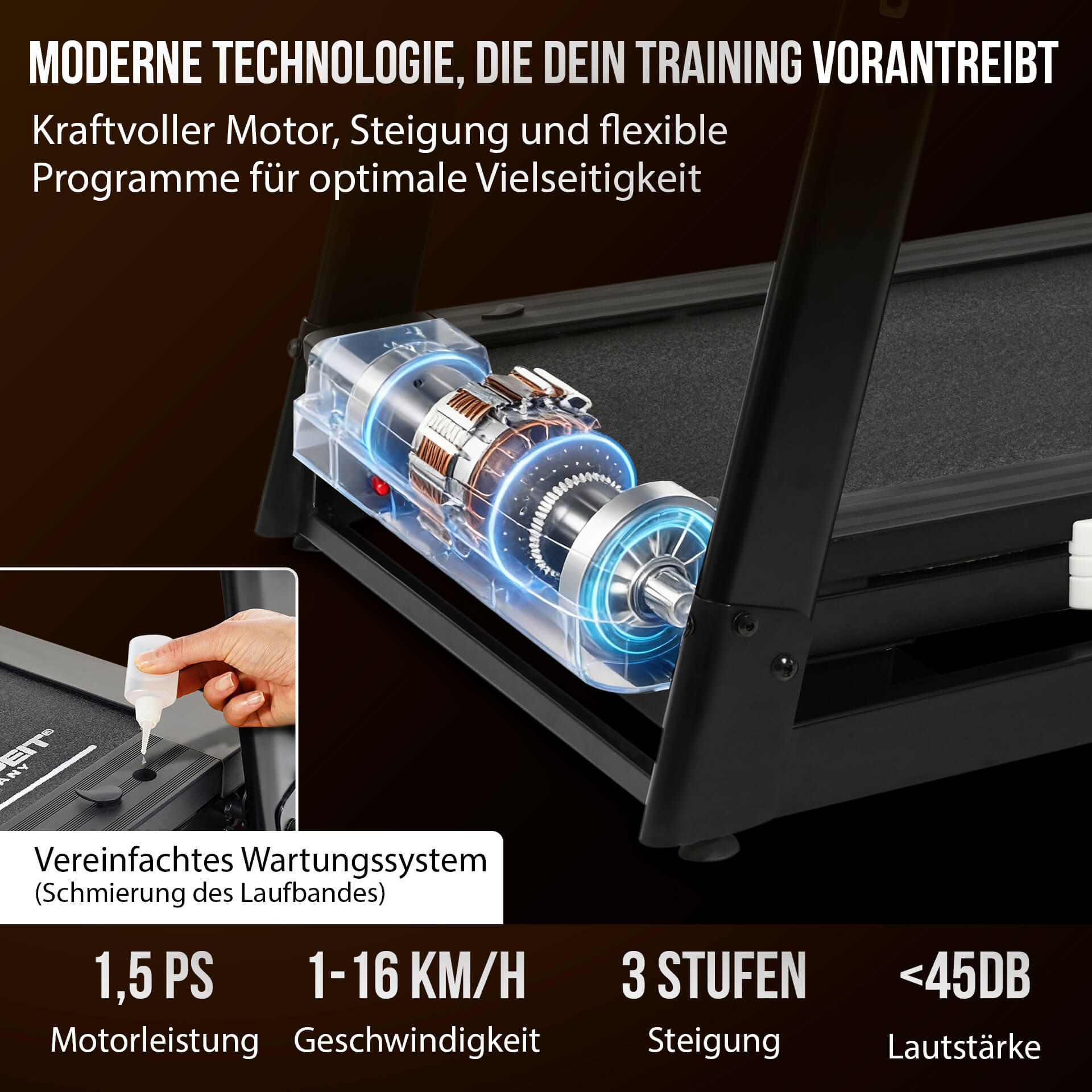 Tapis de course pliable – Puissant, peu encombrant, jusqu'à 130 kg - TM 4000 S 3/9