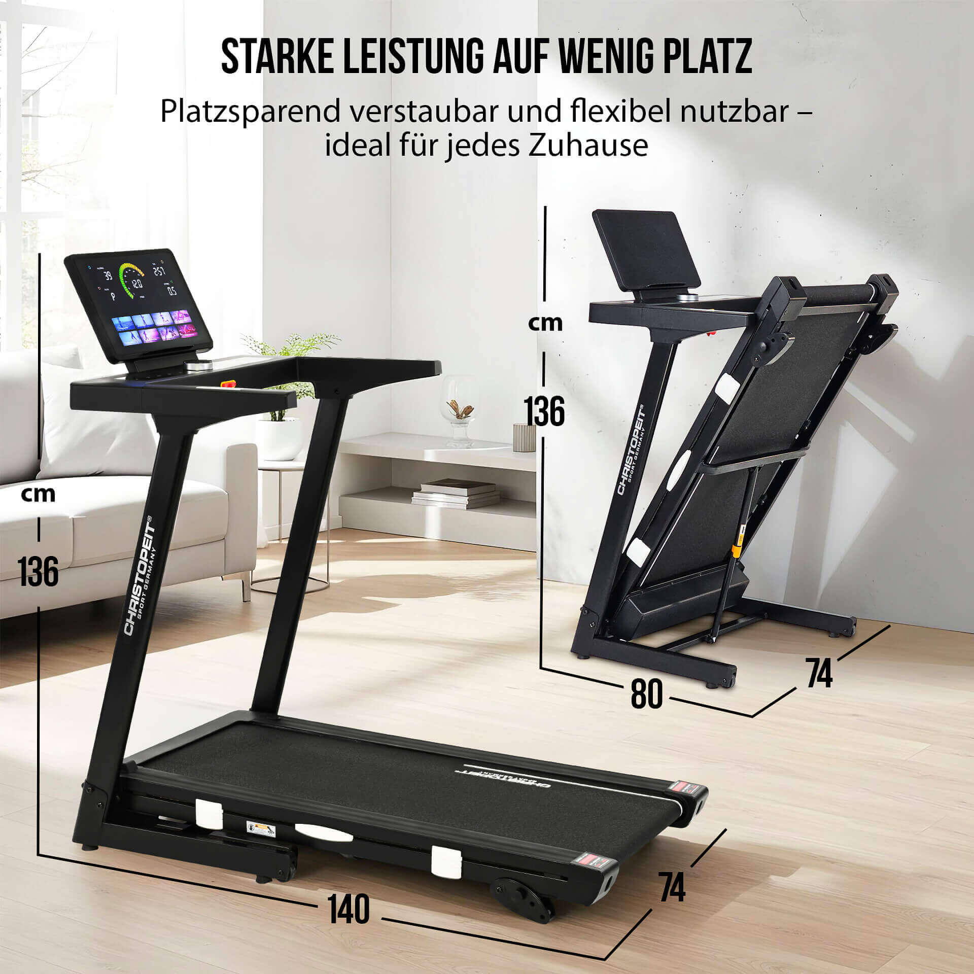 Tapis de course pliable – Puissant, peu encombrant, jusqu'à 130 kg - TM 4000 S 7/9