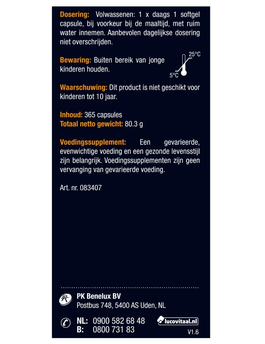 Lucovitaal Vitamine D3 75 mcg 365 capsules 3/5