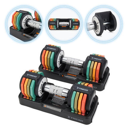 XTREXO Zestaw Hantli Regulowany MULTICOLOR 2x 5 kg