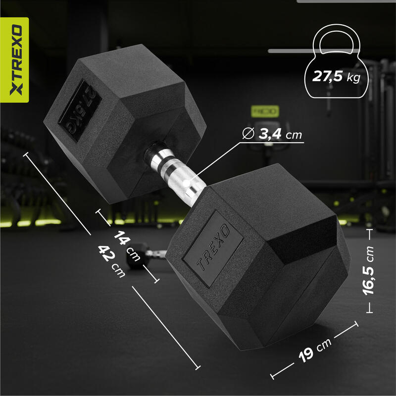 Gantera cauciucata XTREXO Hex 27,5 kg