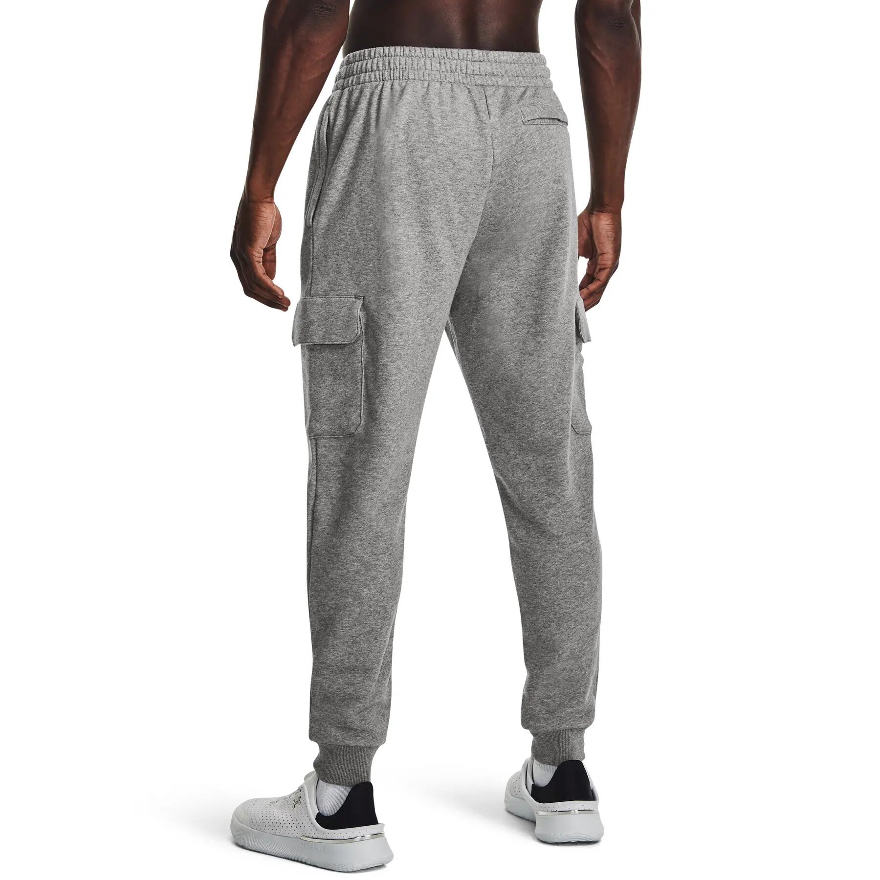 Pantalon Under Armour Rival Fleece Cargo, Gris, Hommes 5/5