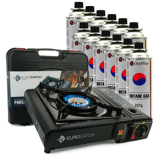 Gaskocher - inkl. 12 Gasflaschen - Gaskocher - Transportkoffer