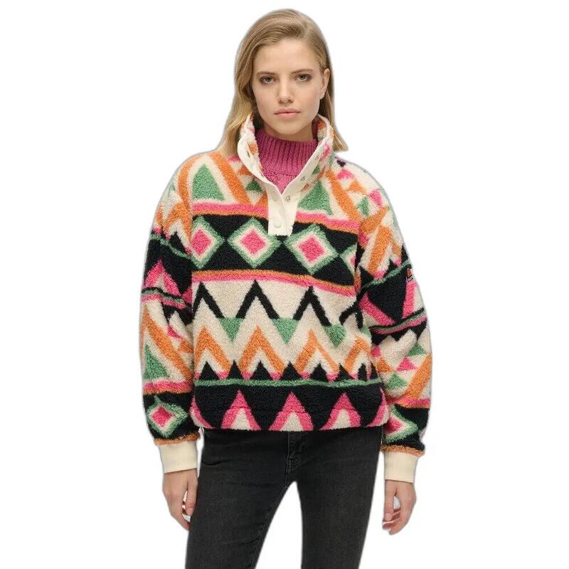 Pulover casual Superdry femei bej - poliester