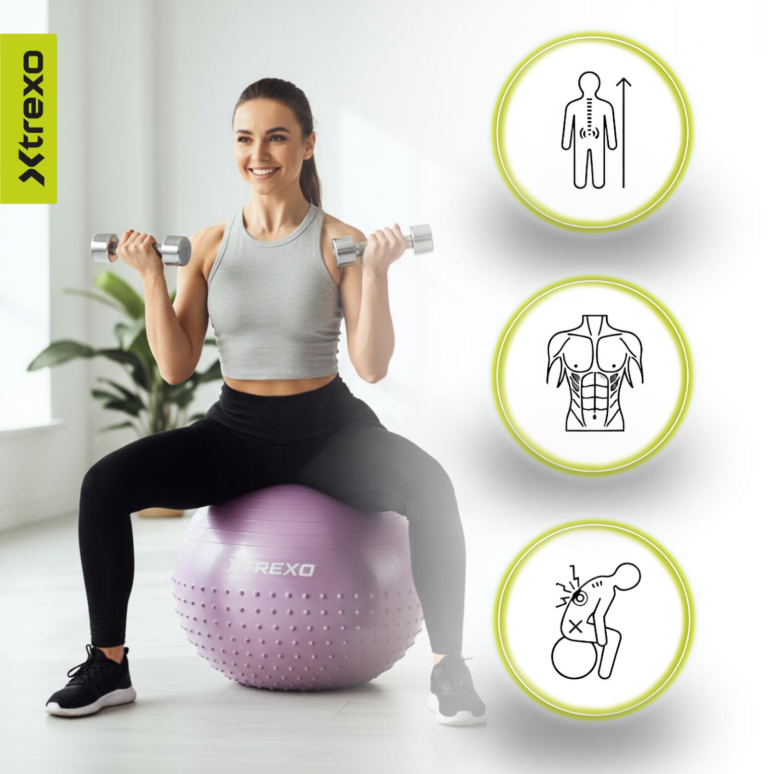 Pelota de gimnasia masajeadora XTREXO TXO-B4Z020-VT 5/7
