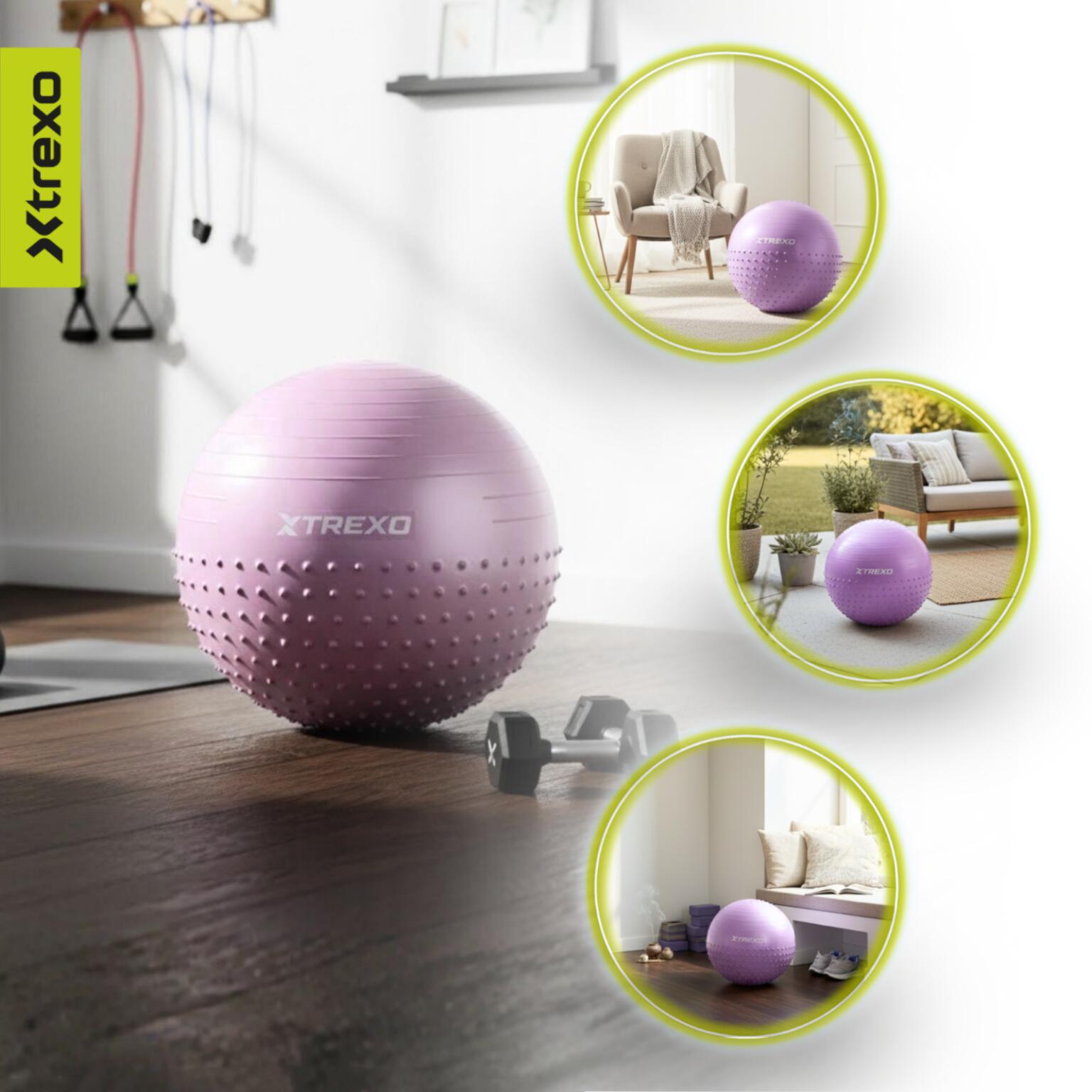 Pelota de gimnasia masajeadora XTREXO TXO-B4Z020-VT 7/7