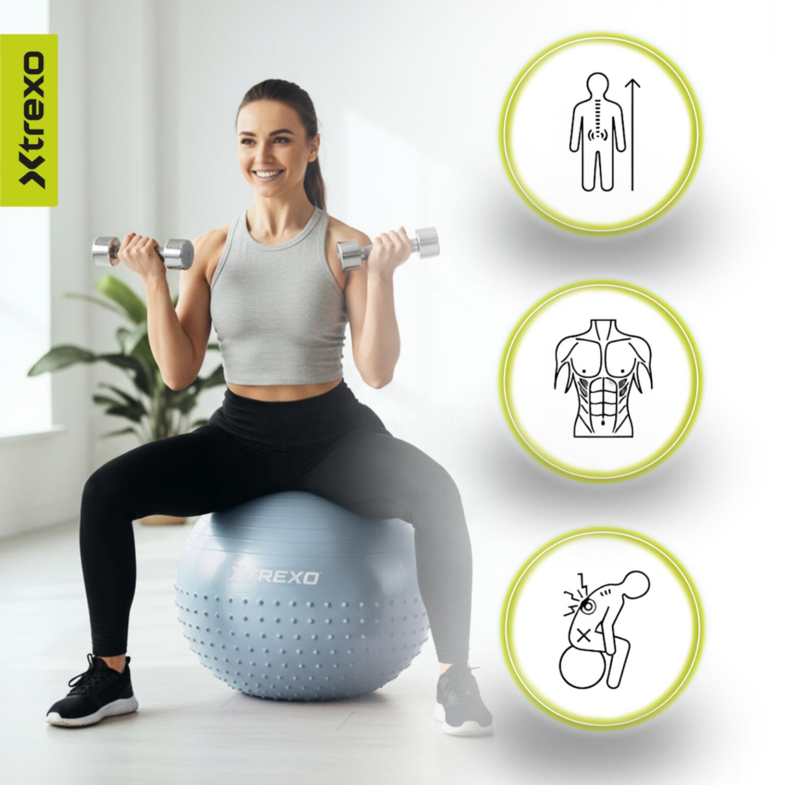 Palla da ginnastica massaggiante XTREXO TXO-B4Z021-BL 5/7
