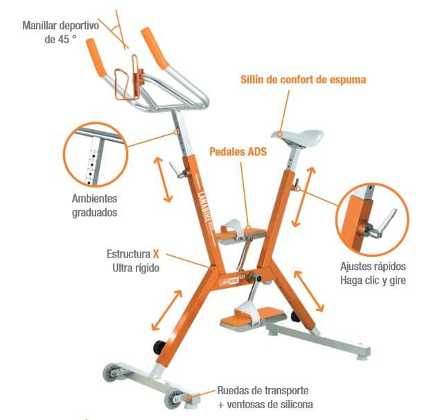 Bicicleta AquaBike LanaBike Evo Waterflex aluminio 6063 T6 11 kg - Naranja 5/5