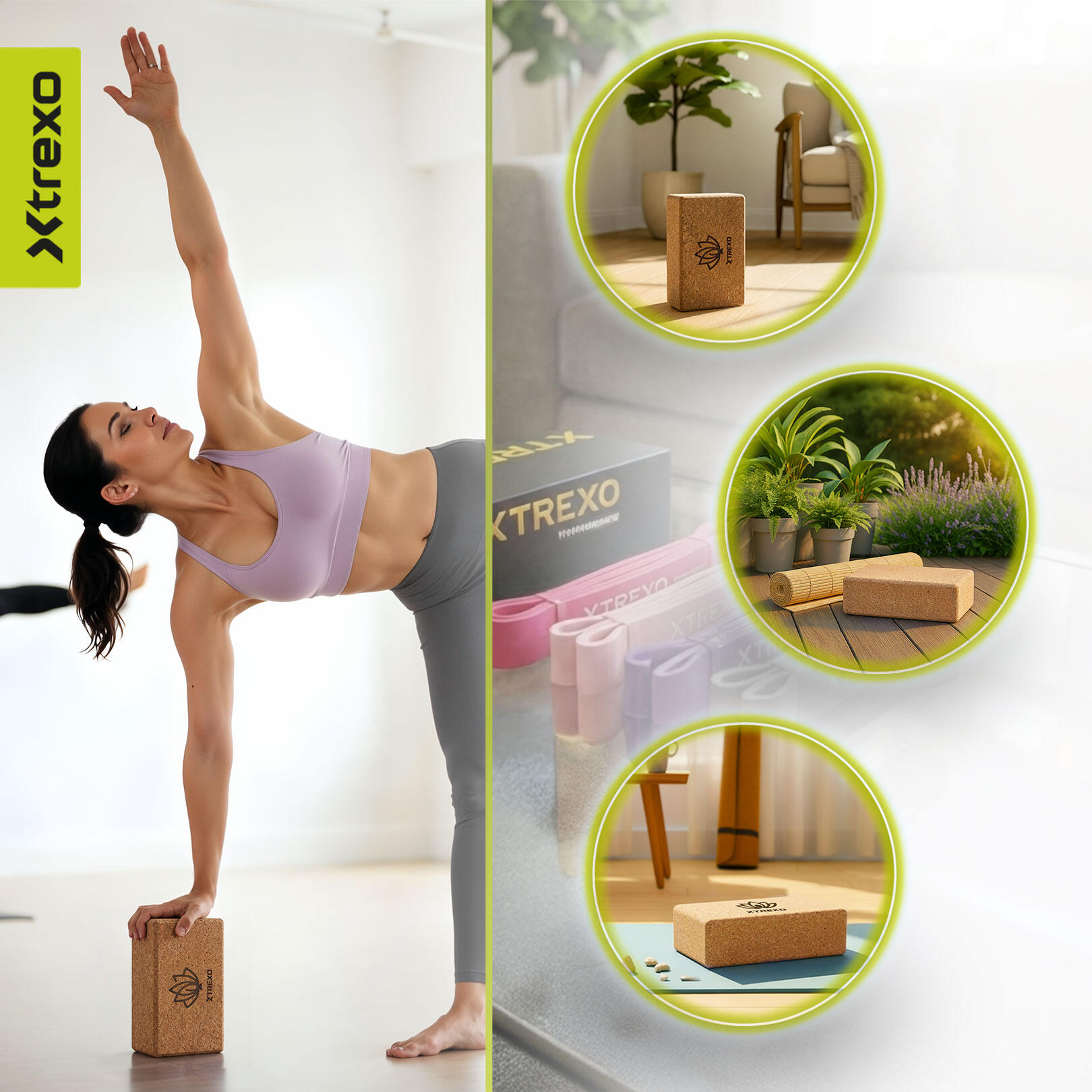 XTREXO Kork-Yogawürfel TXO-B4Z077-NC 4/7