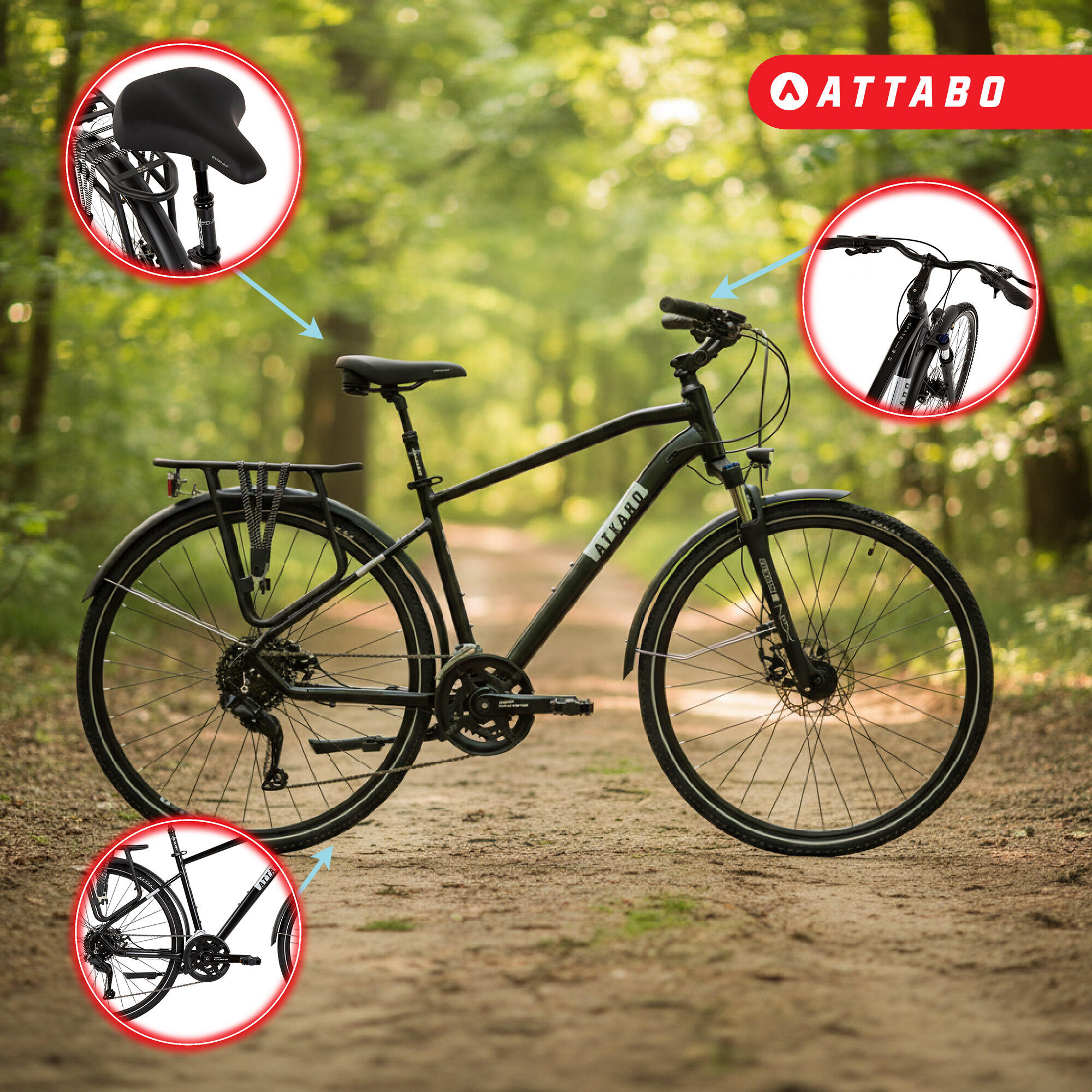 Rower trekkingowy męski ATTABO SPATE 2.0 28" 3/7