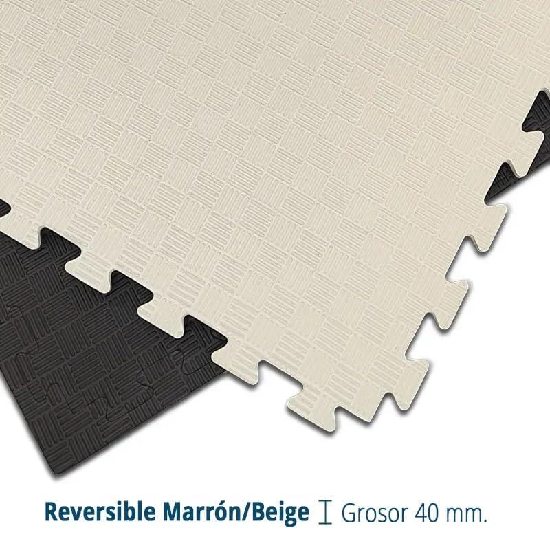 Tatami Puzzle EVA 1x1m x4cm Marrón - Beige 5/7